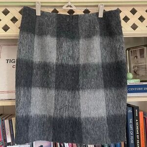 Vintage Monochrome Country Club‎ Academia Chic Grid Fur Talbots Skirt